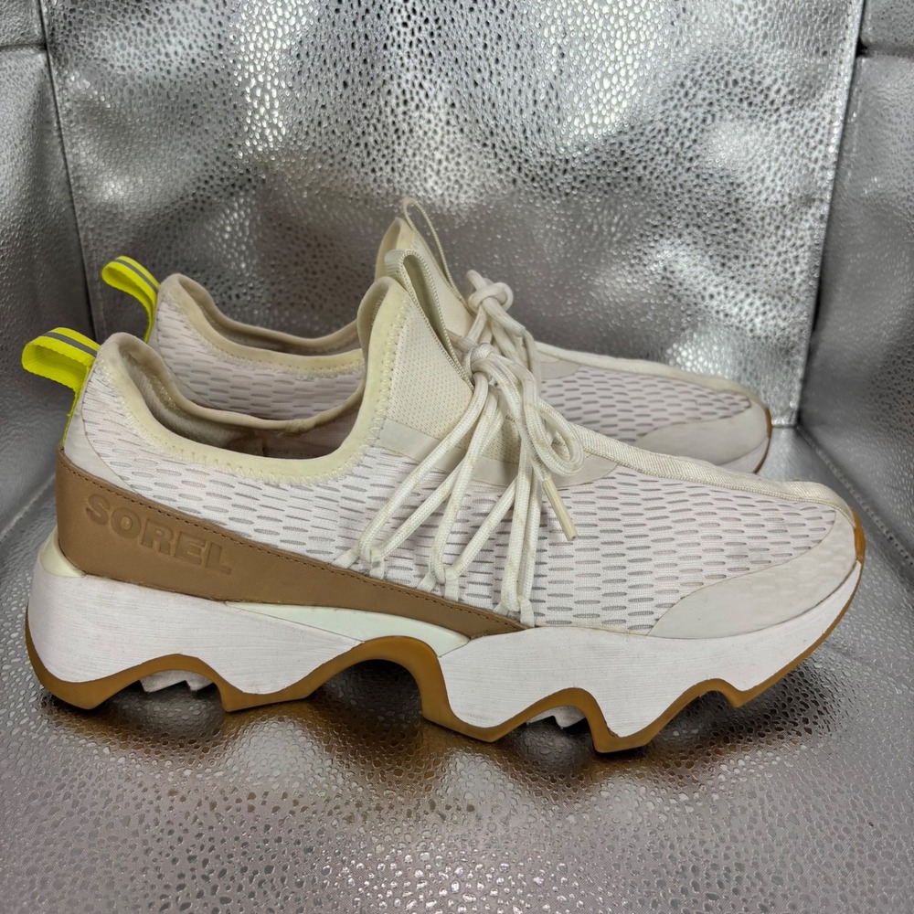 Sorel Kinetic Impact Lace Sneakers Sea Salt Gum NL4953-125 Womens 10 - Picture 1 of 7